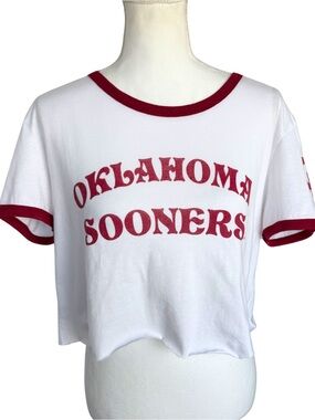 Blue 84 White Ringer Tee with Red Trim